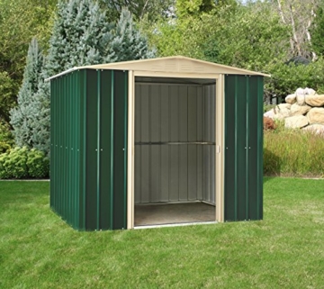 Globel Industries Metall Gerätehaus 8x6 green & cream 234x175x198 cm (BxTxH) 4,1m²  Satteldach