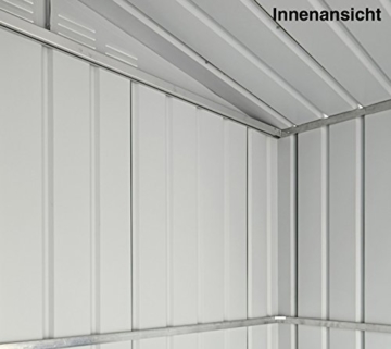 Globel Industries MetallGerätehaus 10x8 anthrazit inkl. Fenster und Sonneneinlass 295x237x203 cm (BxTxH) 7m² Satteldach