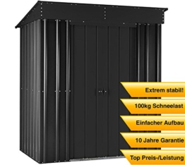 Globel Industries MetallGerätehaus 6x4 Anthrazit 184x123x198cm (BxTxH) 1,9m² Satteldach