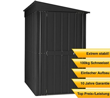 Globel Industries Metallgerätehaus Fahrradunterstand 8x5 Anthrazit 234x144x203 cm (BxTxH) 3,36m²