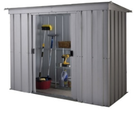 Metallgerätehaus pent roof 8x4 Yardmaster Internationa Silber Pultdach mit Schieferdach
