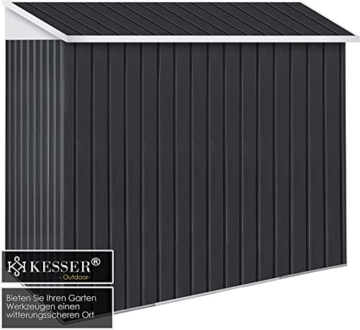 KESSER® - Gerätehaus L Metall 3,4 m³ mit Fundament | 196x122x180 cm Pultdach