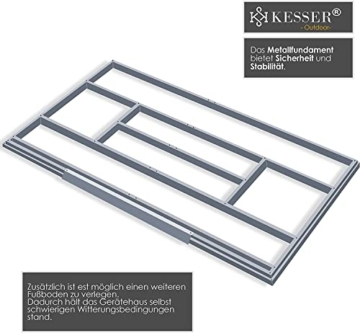 KESSER® - Gerätehaus L Metall 3,4 m³ mit Fundament | 196x122x180 cm Pultdach