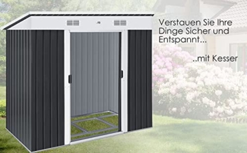 KESSER® - Gerätehaus L Metall 3,4 m³ mit Fundament | 196x122x180 cm Pultdach