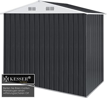 KESSER® - XL Metall Gerätehaus 4,2m³ mit Fundament | 210x132x186 cm| Satteldachdach 