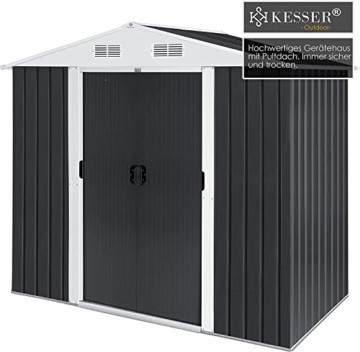 KESSER® - XL Metall Gerätehaus 4,2m³ mit Fundament | 210x132x186 cm| Satteldachdach 