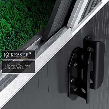 KESSER® - XL Metall Gerätehaus 4,2m³ mit Fundament | 210x132x186 cm| Satteldachdach 