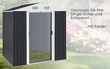 KESSER® - XL Metall Gerätehaus 4,2m³ mit Fundament | 210x132x186 cm| Satteldachdach 